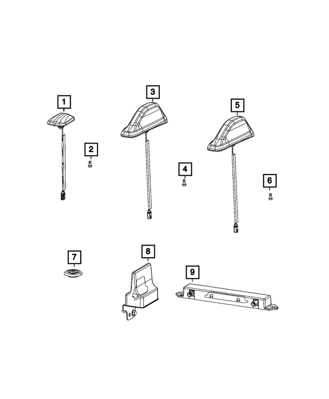 68537883AA - Electrical: Antenna Body And Cable for Mopar Image