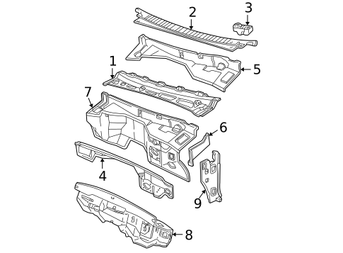 Cowl for 1999 Chevrolet C2500 #1