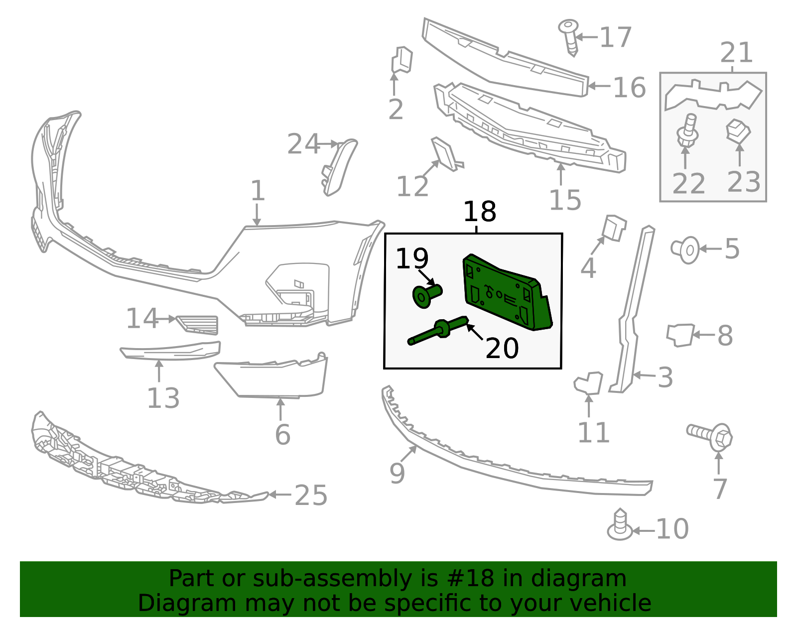 2022-2024 Chevrolet Front License Plate Bracket 84426599 | OEM Parts Online