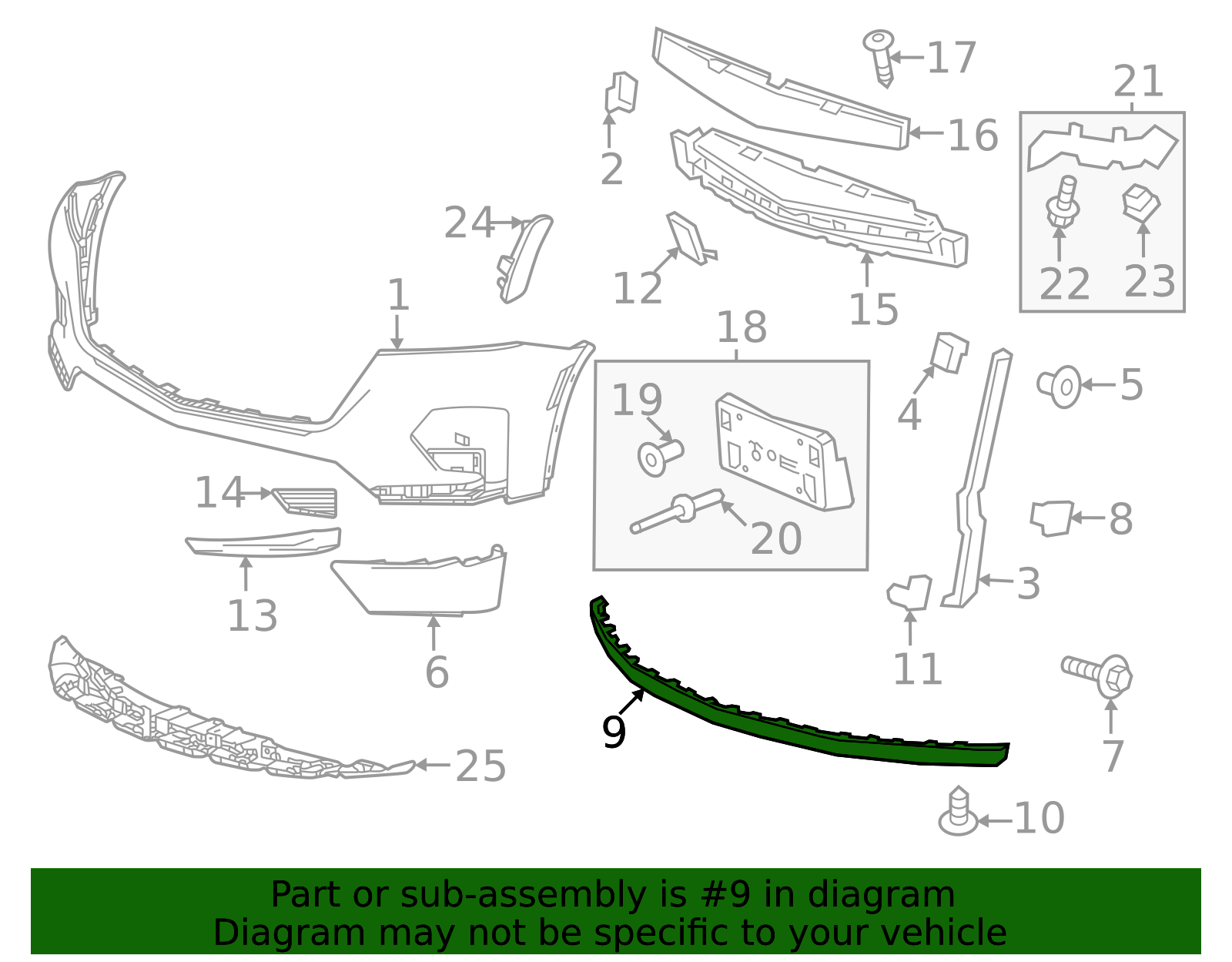 2022-2024 Chevrolet Front Bumper Fascia Center Air Deflector 85558116 ...