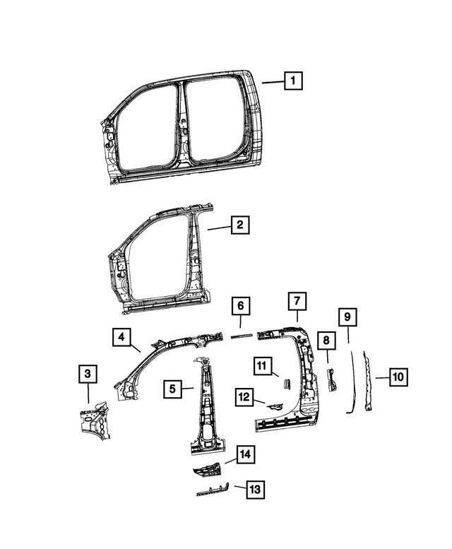 68309240AB - Body Sheet Metal Except Doors: Body Side Aperture Extension, Right for Mopar Image image