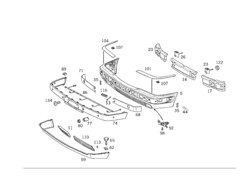Front Bumper for 1999 Mercedes-Benz E430 #1
