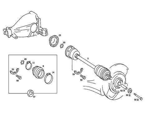 Axle Shaft for 1990 Mercedes-Benz 560 SEC #1