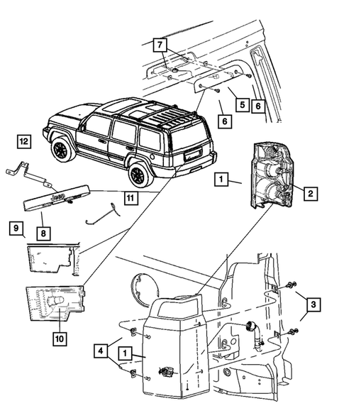 Lamps - Front, Rear and Courtesy for 2006 Jeep Commander #0