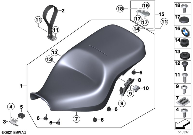52539829343 - Seats and Seat Bench: Saddle, Heated, In Black - 740 Mm for BMW-Motorrad Image