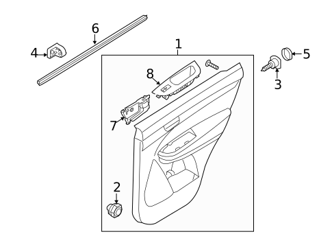 Interior Trim - Rear Door for 2011 Kia Sorento #0