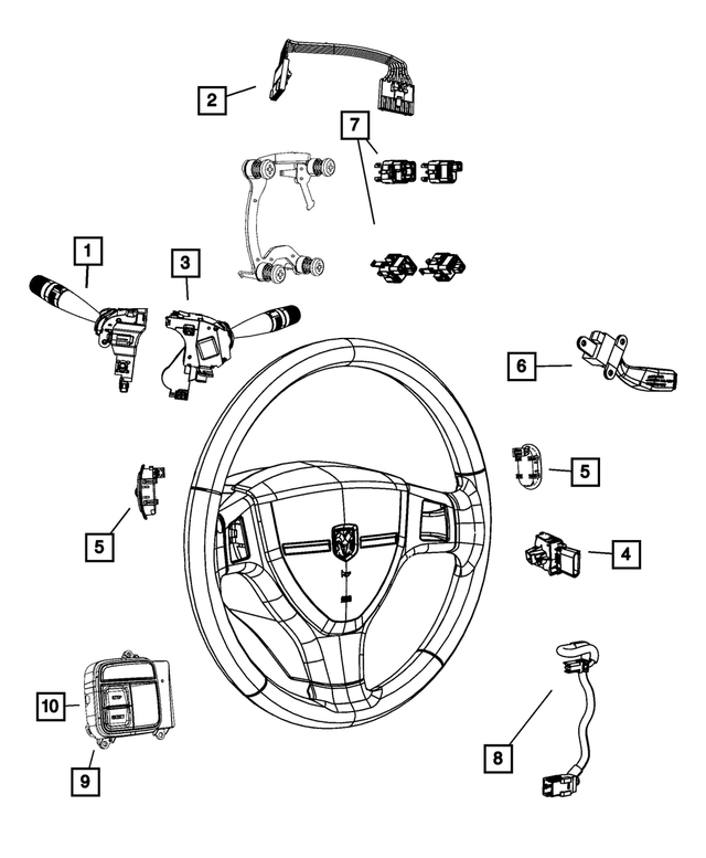 68087806AC - Electrical: Steering Wheel Wiring for Mopar Image image