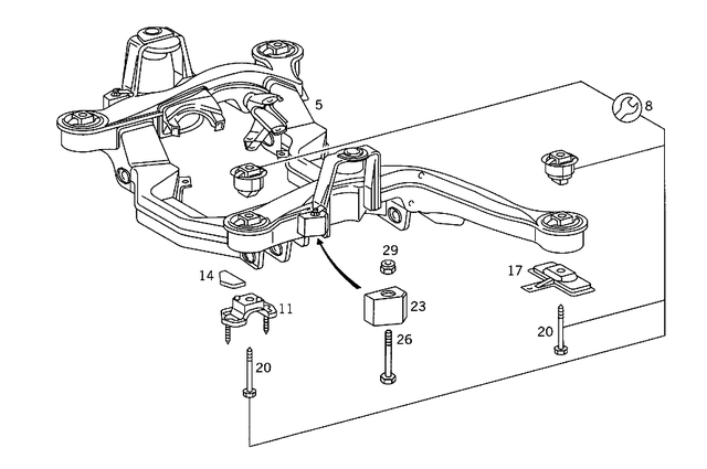 1403303542 - Front Axle: Front Axle Carrier for Mercedes-Benz Image image