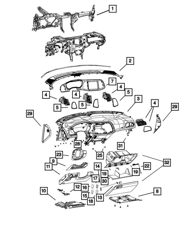5LE15DX8AC - Interior Trim: A/c Outlet Bezel, Center Right for Mopar Image image