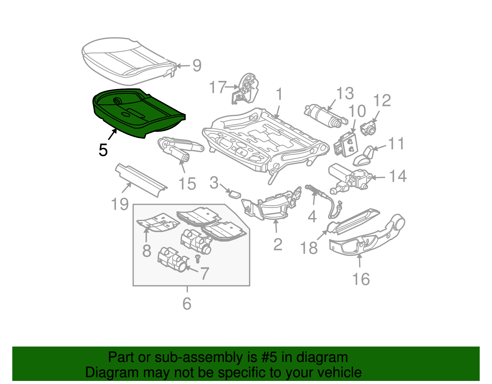 Seat Cushion Pad - BMW (52-10-7-075-368)