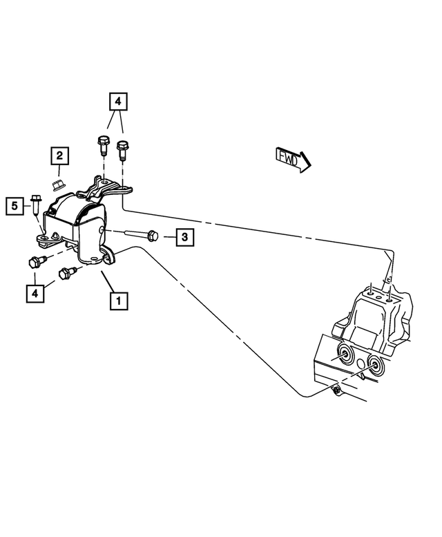 5105671AD - 2.0L Turbo Diesel; Engine: Engine Mount Support for Mopar Image