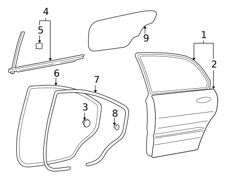 Door & Components for 2005 Kia Optima #1