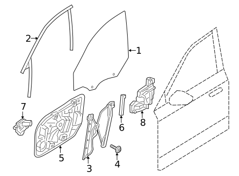 Glass - Front Door for 2022 Volvo XC60 #0