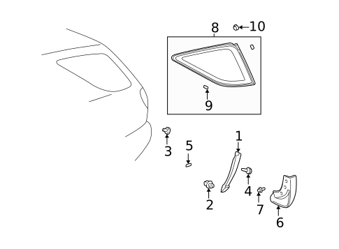 Exterior Trim - Quarter Panel for 2001 Lexus RX300 #0