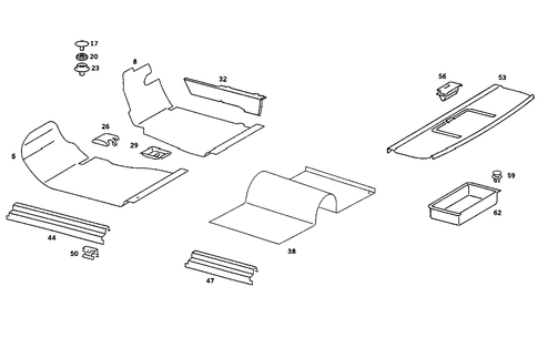 Flooring, Hat Tray for 1986 Mercedes-Benz 190E #1