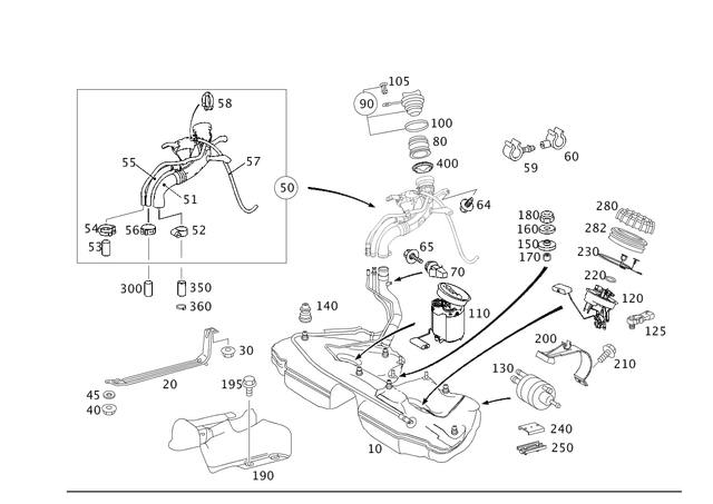 2034705301 - Fuel System: Fuel Tank for Mercedes-Benz: C32 AMG Image image