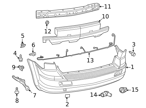 Bumper & Components - Rear for 2018 Dodge Journey #1
