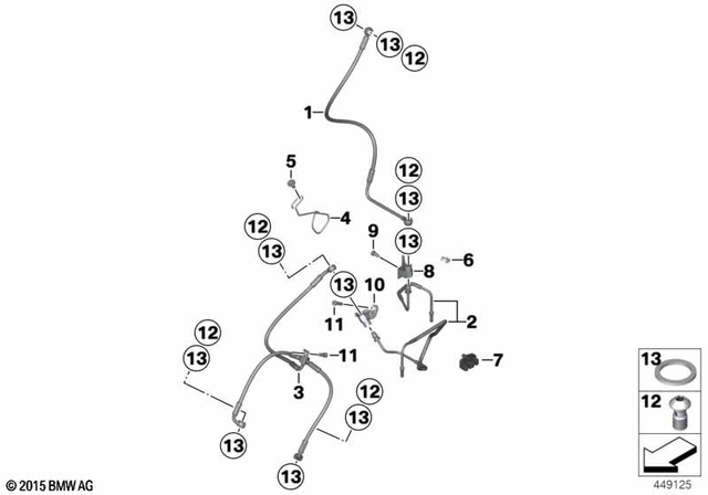 34327714665 - Brakes: Brake-Line Control Circuit, Front -  for BMW-Motorrad Image