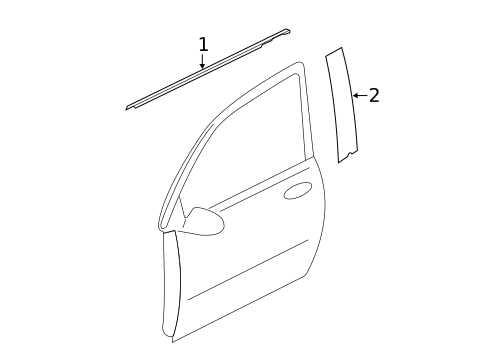 Exterior Trim - Front Door for 2025 Mitsubishi Outlander Sport #0