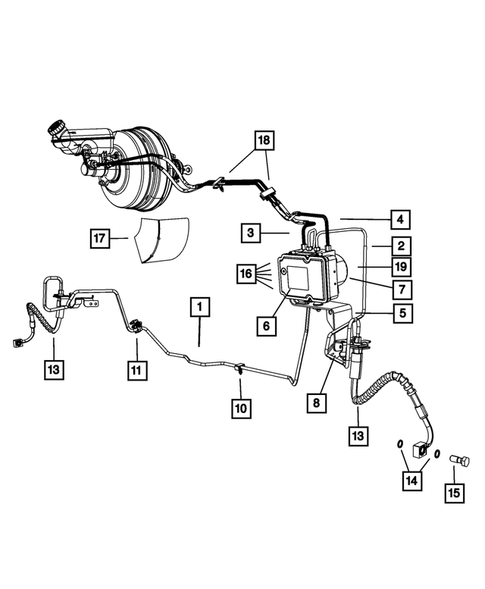 Hydraulic Control Unit, Brake Tubes and Hoses for 2008 Dodge Grand Caravan #1
