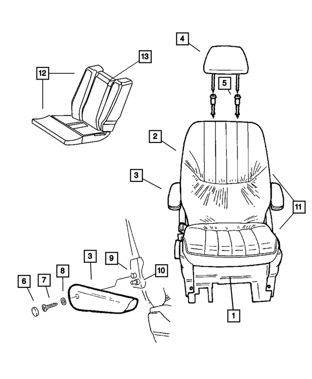 UD741J3AA - Interior Trim: Seat Armrest, Right for Mopar Image