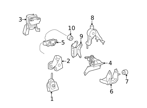 Engine & Trans Mounting for 2009 Toyota Matrix #0