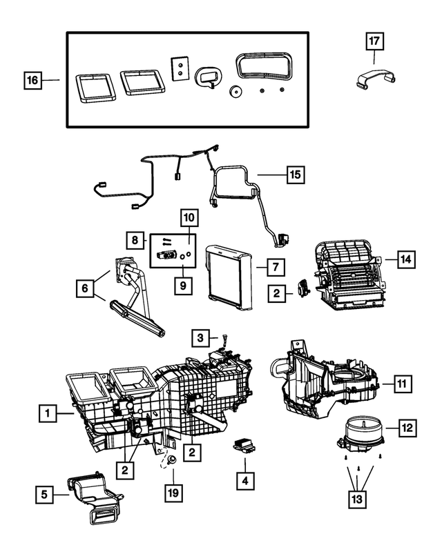 68048902AC - Air Conditioners and Heaters: A/c And Heater Actuator for Mopar Image