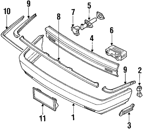 Front Bumper for 1990 Audi 100 Quattro #0