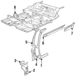 4512516 - Body: Rear Extension for Chrysler: E Class, Executive Limousine, Executive Sedan, LeBaron, New Yorker | Dodge: 600, Aries, Lancer, Shadow Image