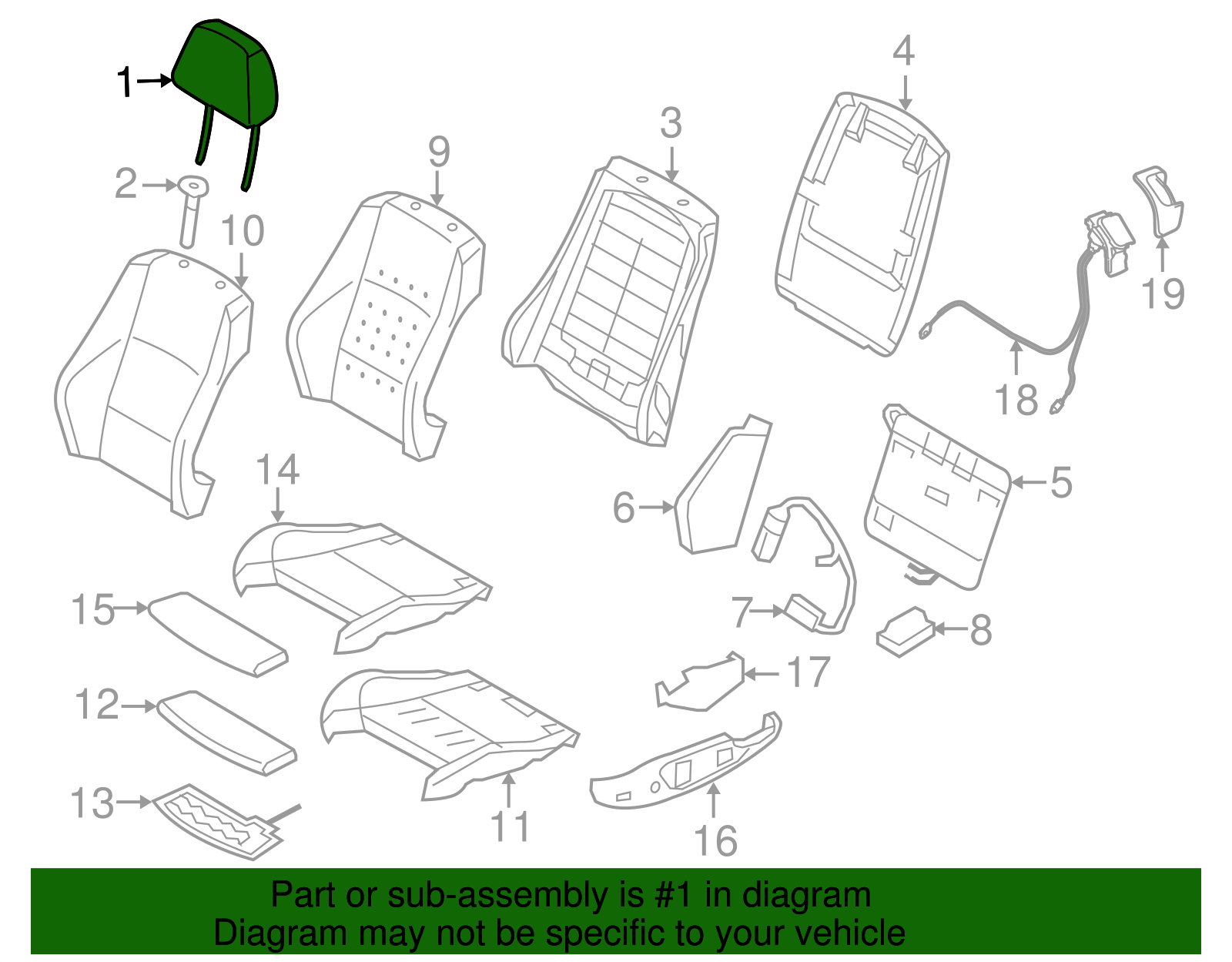 Headrest - BMW (52-10-6-979-286)