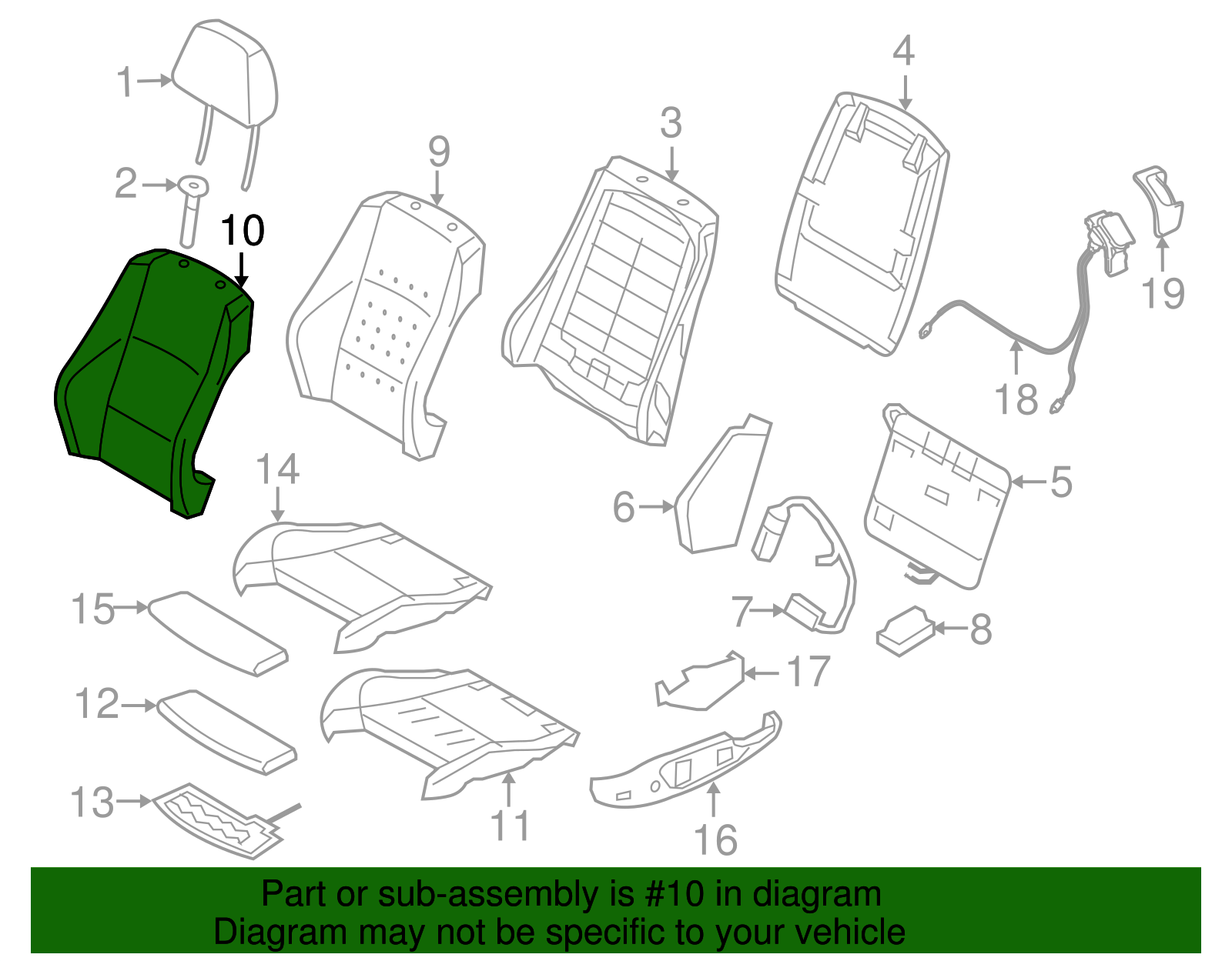 Seat Back Cover - BMW (52-10-6-979-121)