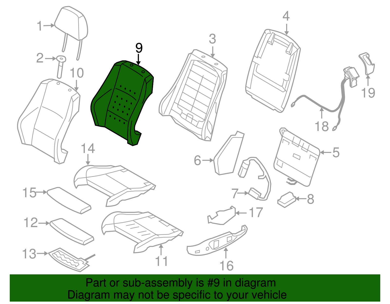 Seat Back Pad - BMW (52-10-7-118-417)