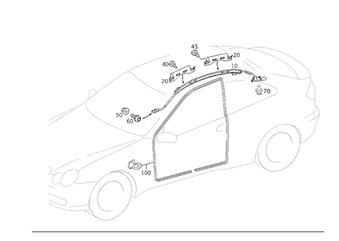 Head Protection Curtain, Door Edge Guard Sections for 2002 Mercedes-Benz C320 #0