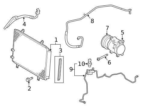 Condenser, Compressor & Lines for 2014 Toyota Camry #0