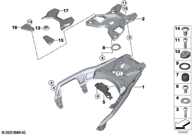 7129908654 - Frame and Mounting Parts: Fillister-Head Screw - M8X35-10.9-znni for BMW-Motorrad Image