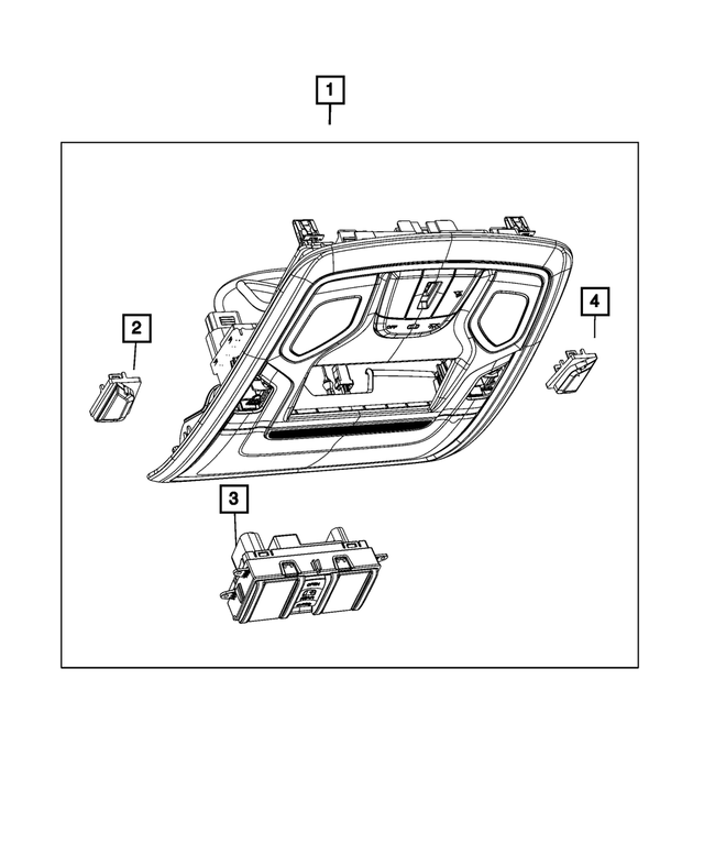 « 6EK001L1AF – Interior Trim : Suspendue Console pour Mopar Image »