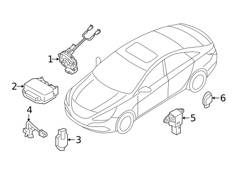 Air Bag Components for 2012 Hyundai Sonata #2