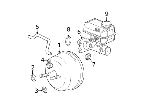 Master Cylinder - Components On Dash Panel for 2005 Dodge Durango #0