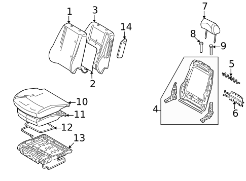 Front Seat Components for 2006 Ford Fusion #0