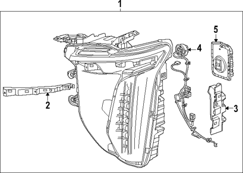 Headlamp Components for 2025 Cadillac Escalade ESV #0