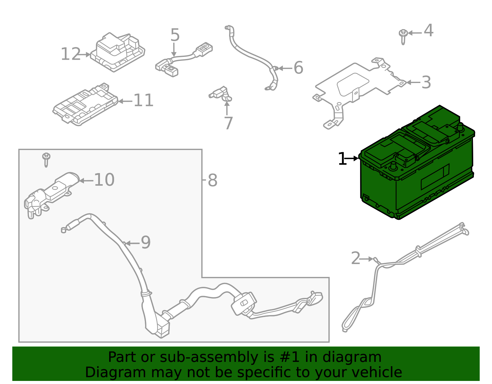 2015-2025 Land Rover Vehicle Battery 429123482 | OEM Parts Online