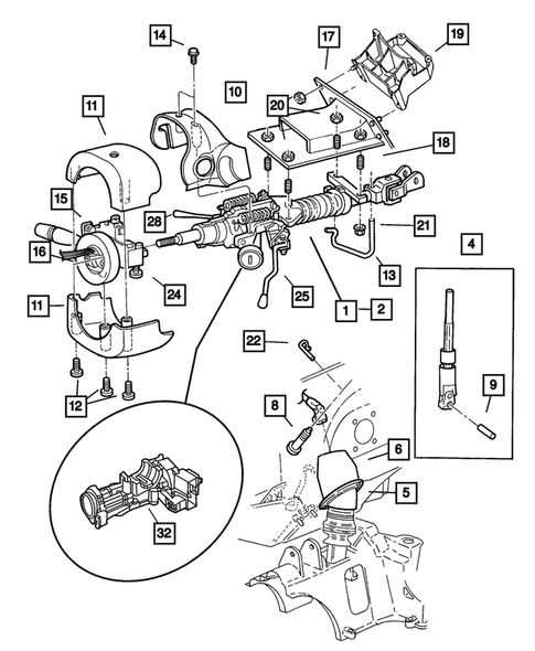Steering Column for 2001 Chrysler Voyager #0