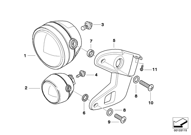 63127678028 - : Low-Beam Headlamp for BMW-Motorrad Image