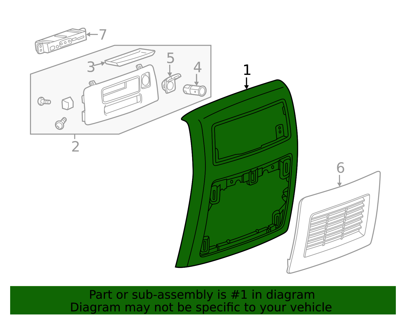 Jet Black Front Floor Console Rear Trim Panel 84027258 | OEM Parts Quick