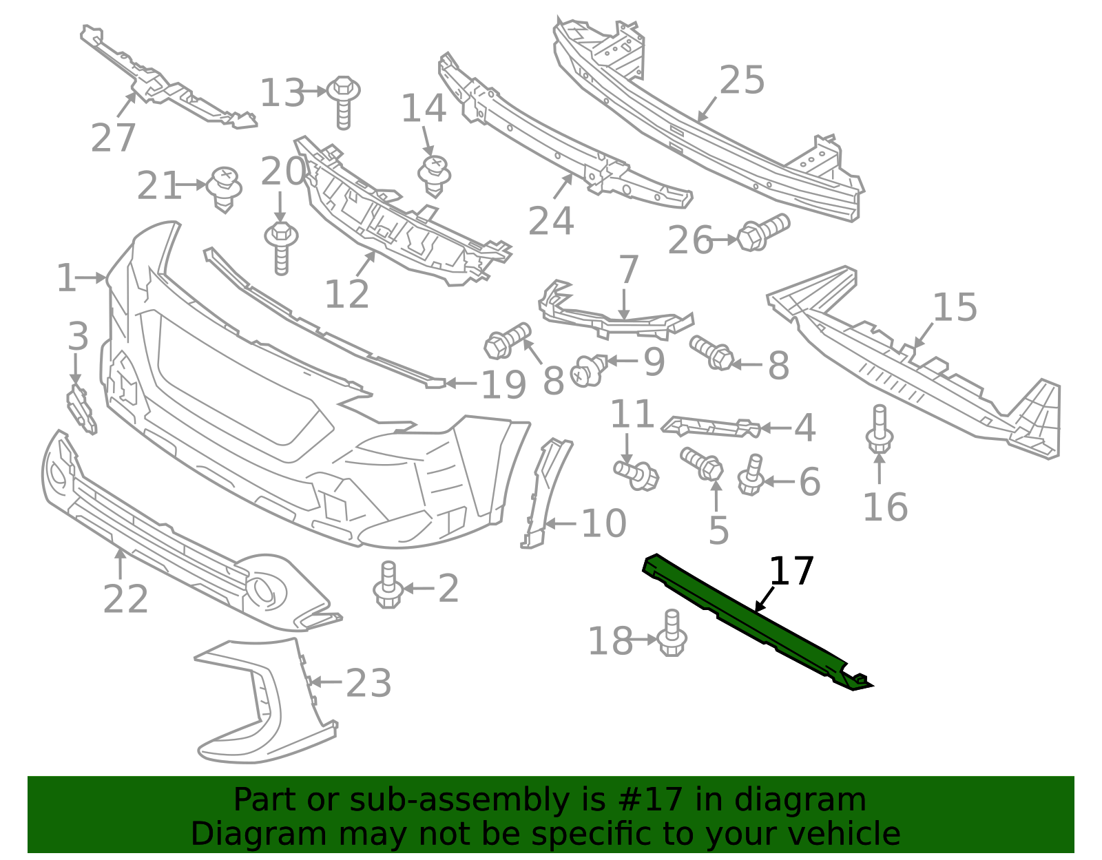 2023-2025 Subaru Outback Bumper Under Guard - Front 57734AN04A