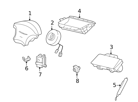 Air Bag Components for 2002 Ford Thunderbird #0
