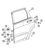 68458099AJ - Doors, Door Mirrors and Related Parts: Rear Door, Left for Mopar Image