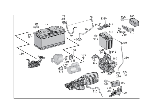 Battery, Starter and Alternator Line for 2016 Mercedes-Benz GLE400 #0