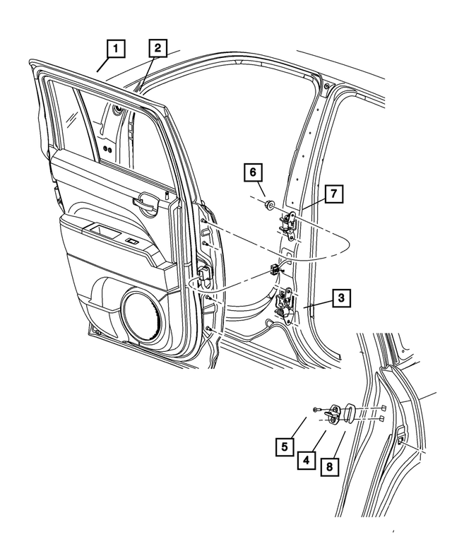 55075483 - Doors, Door Mirrors and Related Parts: Door Latch Striker Spacer for Mopar Image