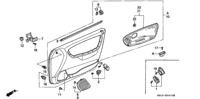 Front Door Lining for 1993 Honda Civic #0